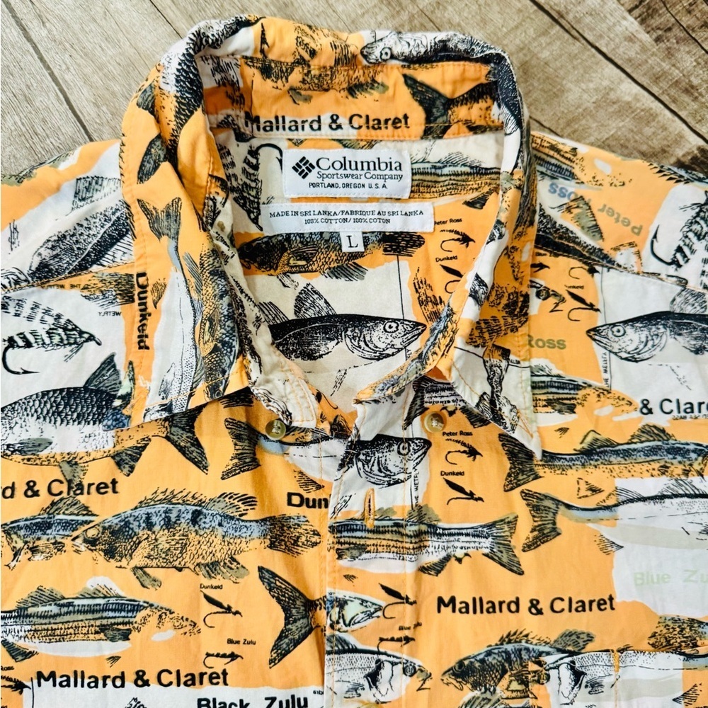 Vintage Columbia Men's Fishing Shirt – Short Sleeve – Size Large – 100% Cotton - Picture 3 of 7